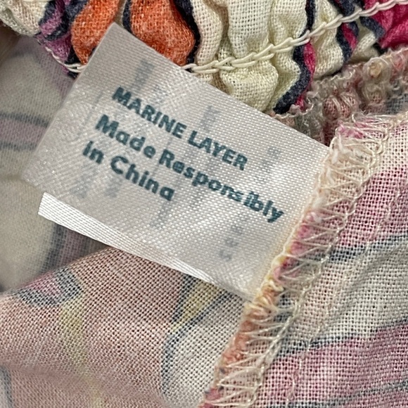 Marine Layer Sofie Smocked Mini Tiered Skirt in Tropical Floral Size XL - Picture 6 of 8